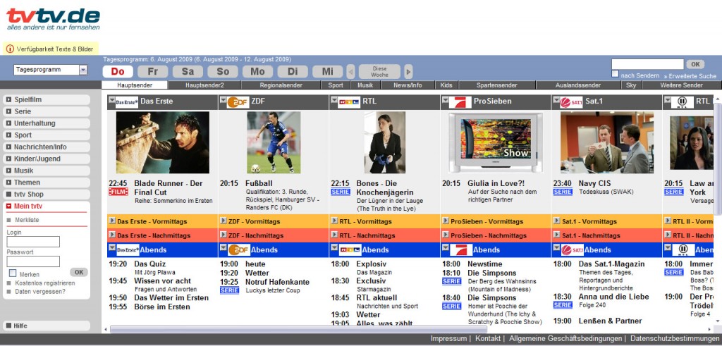 tvtv.de Kostenlose online Fernsehzeitung katzeausdemsack.de