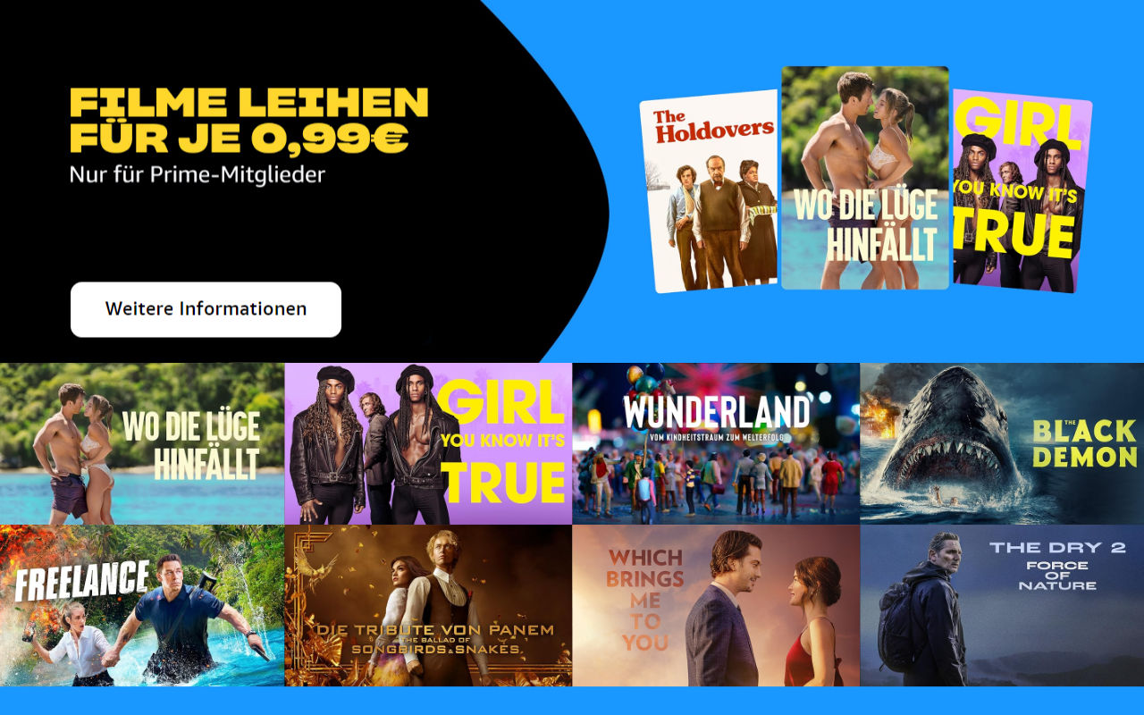 Prime Deals: Rund 600 Filme für je 99 Cent leihen im Juli 2024