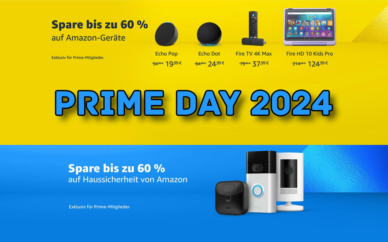 Echo-, Fire TV-, Kindle-, Ring-, Blink- und eero-Geräte sowie Fire-Tablet günstiger - Prime Day 2024