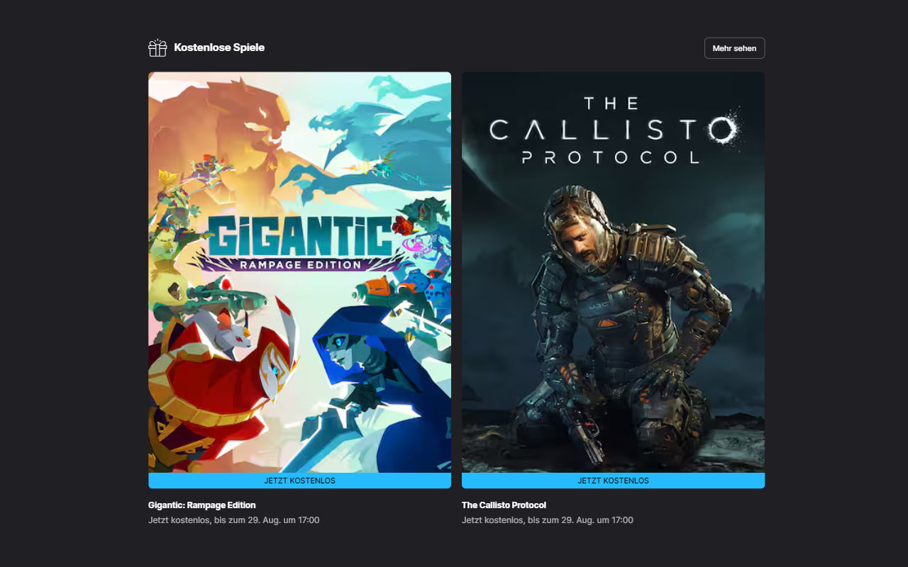 The Callisto Protocol und Gigantic: Rampage Edition gratis - PC-Spiele - Spiele-Vollversionen kostenlos (Windows)